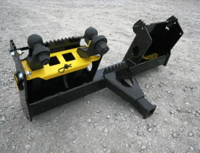 EZ Skid Steer Receiver Hitch with ball mount and receiver tube, yellow and black