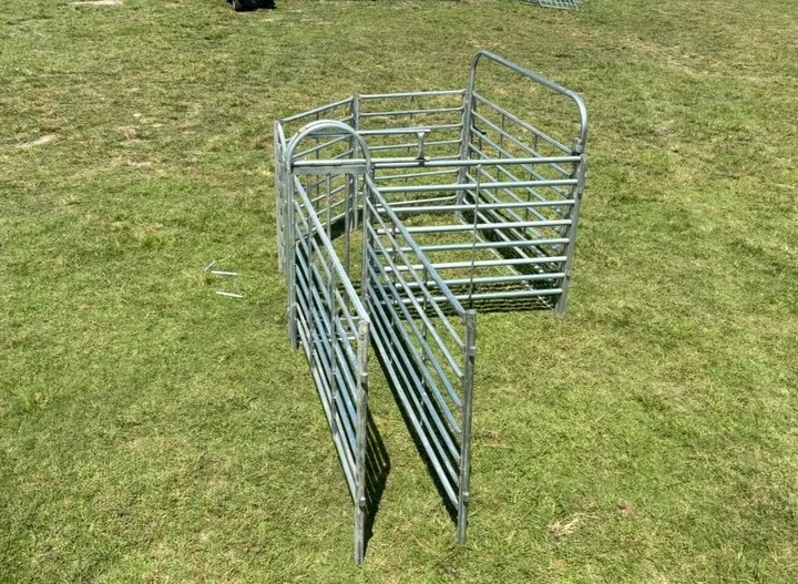 Blevins system alley with slide gate, end view